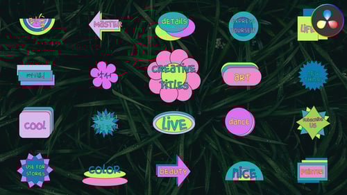 Playful Colorful Pop-Up Geometric Title Animations