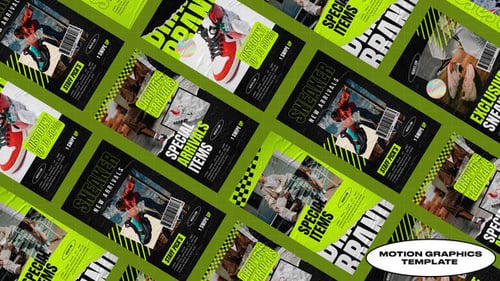 Dynamic Neon Grunge Sneaker Instagram Stories