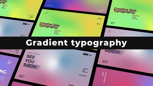 Modern Gradient Typography Slides with Smooth Text Animations