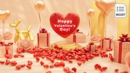 Valentine Day 3D Logo Intro - MOGRT