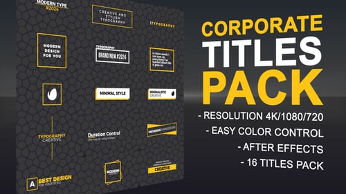 Modern Animated Titles Pack with Geometric Design