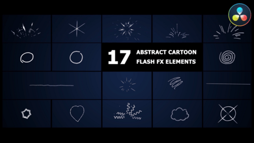 Elementos Flash FX de dibujos animados abstractos | DaVinci Resolve