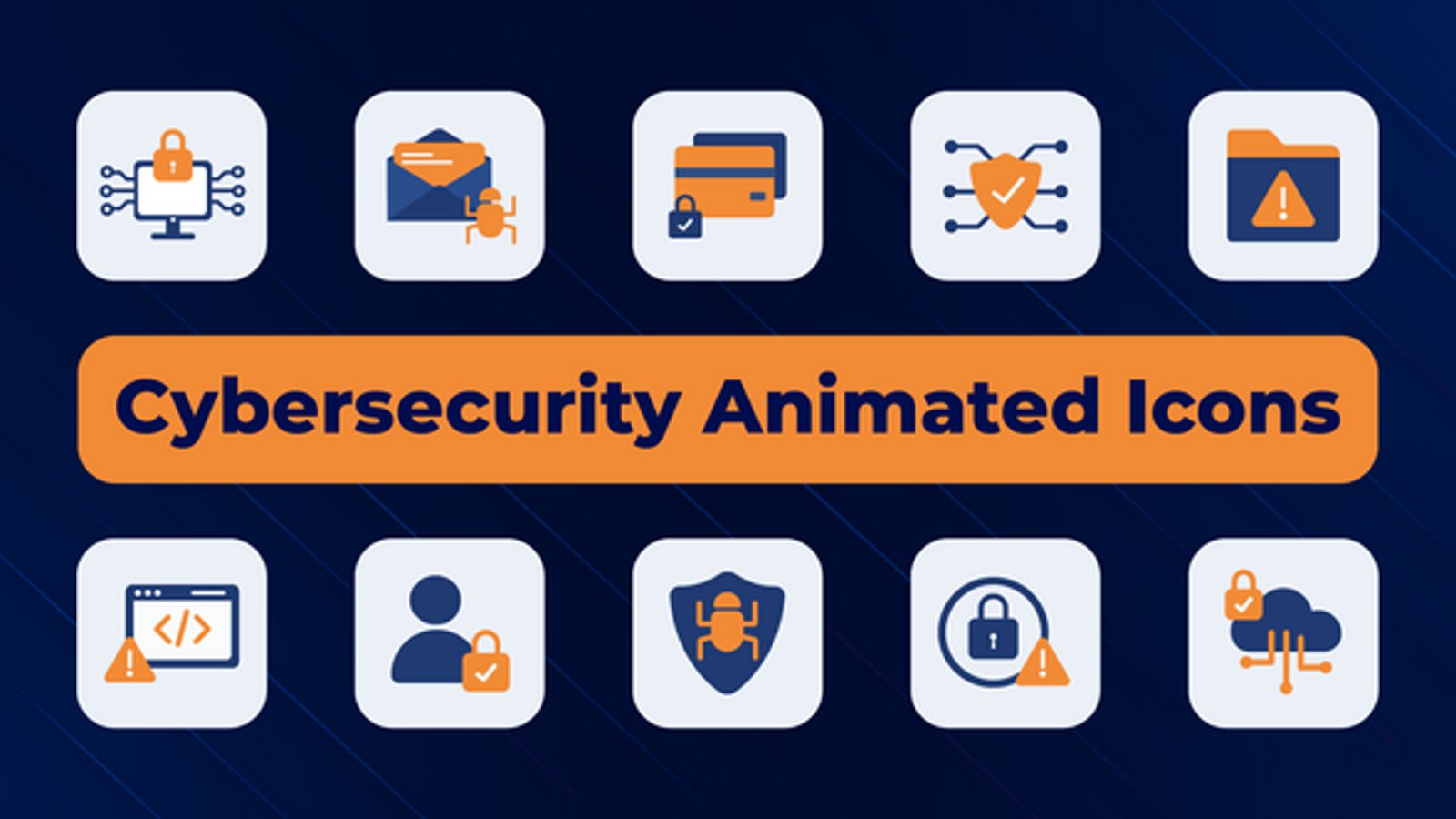 Animated Cybersecurity Icons: Digital Protection & Technology Set ...