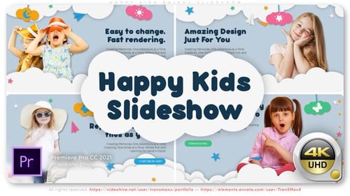 Charming Kids Photo Slideshow with Playful Cartoon Graphics