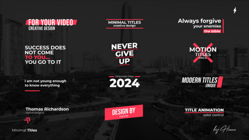 Modern Minimal Text Title Animation Pack