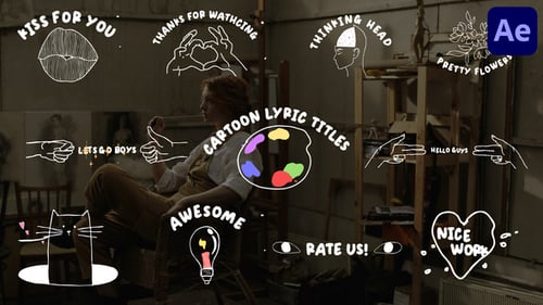 Cartoon Lyric Titles for After Effects