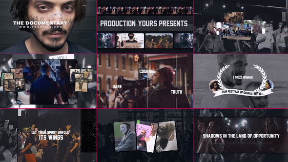 Impactful Documentary Film Titles and Gritty Photo Montage, Video ...