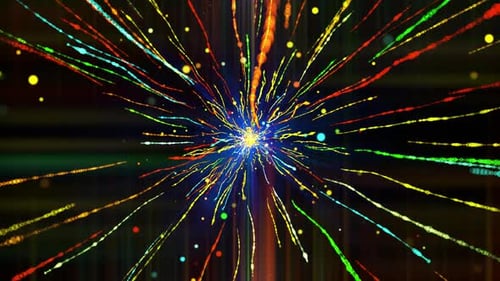 Vibrant Particle Burst Celebration Background Loop