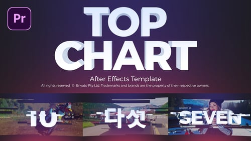 Dynamic Glitch Countdown Top Chart Broadcast