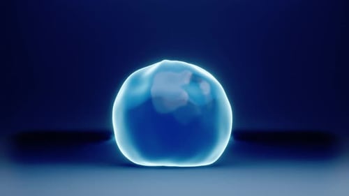 Animationsgrafik eines Flüssigkeitstropfens, der auf den Boden fällt