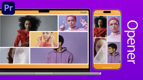 Minimalistic Split Screen Slideshow MOGRT