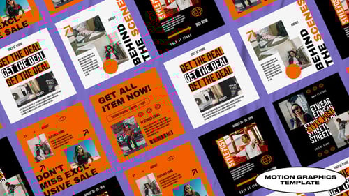 Modern Social Media Posts with Dynamic Glitch Typography