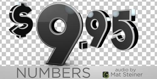 Animated 3D Numbers and Currency Symbols: Falling and Rotating