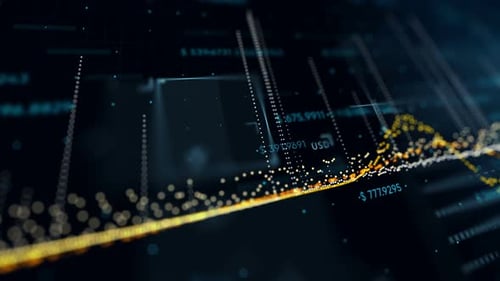 Futuristic Digital Particle Data Graph Business Animation