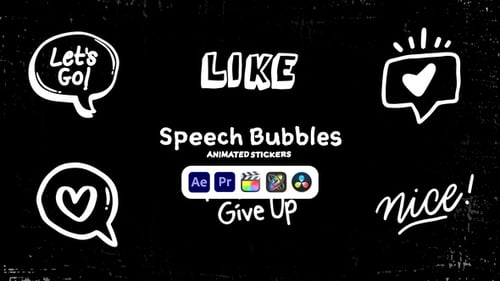 Hand Drawn Doodle Speech Bubbles & Animated Text Stickers
