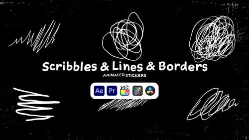 Hand Drawn Scribbles, Lines, and Grunge Border Overlays