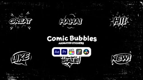Comic Bubbles Animated Stickers - Pop Art Speech Bubble Animation Pack