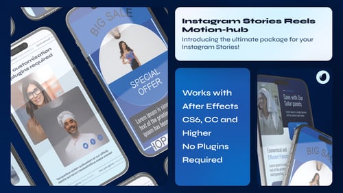 Instagram Reel - Vertical Blue Mogrt Premiere Pro
