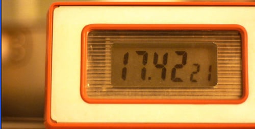 Retro Digital Alarm Clock Displaying Time
