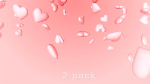 Decorative Pink Hearts Floating Loop Animation