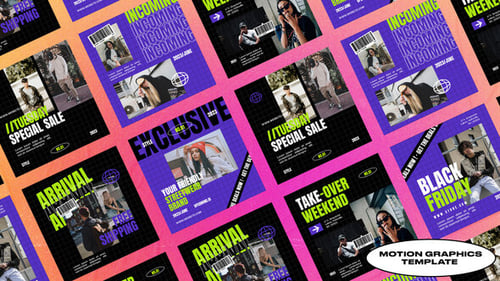 Dynamic Trendy Fashion Social Media Posts and Stories