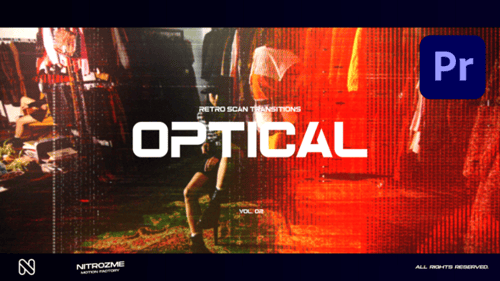 Retro Scanline Transitions with Optical Glitch Effects