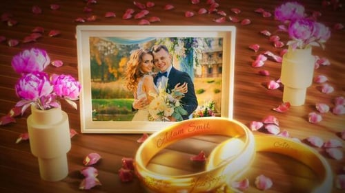 Romantic Wedding Photo Slideshow with Animated Frames