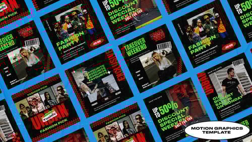 Urban Grunge Fashion Social Media Post Templates