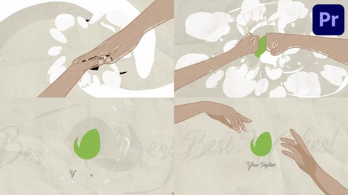 Animated Hand Connection Logo Reveal