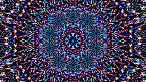 Abstract Kaleidoscope pattern with full colors. Magic mandala. 4k