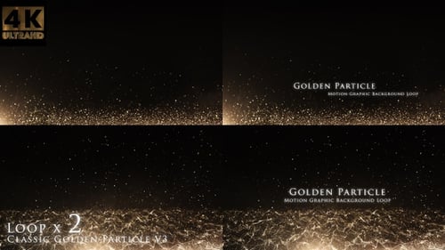 Sparkling Golden Particles Abstract Background Loop