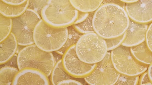 Overhead View of Fresh Lemon Slices