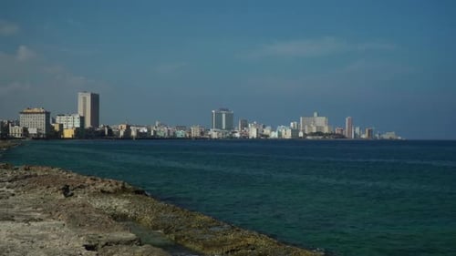 Wide view of Havana Cuba on the coast