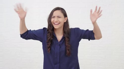 Excited and cheerful Indian girl