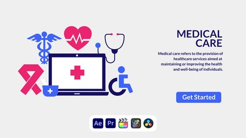 Animated Flat Design Medical Care Icons Presentation