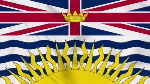 Animated Waving British Columbia Flag Loop
