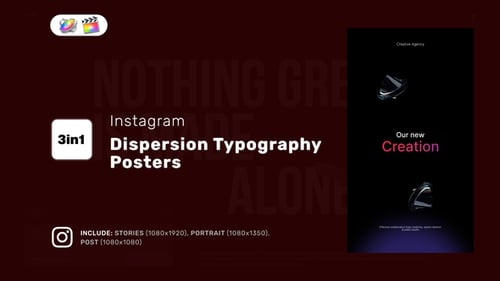 Pósters con tipografía dispersa de Instagram para Apple Motion y FCPX