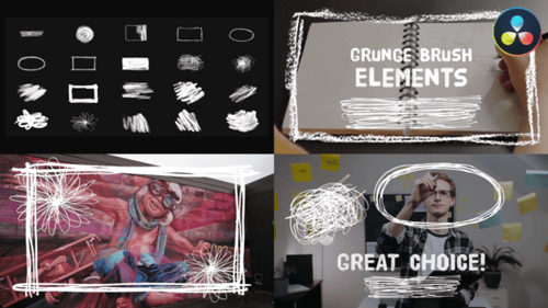 Grunge Brush Elements | DaVinci Resolve