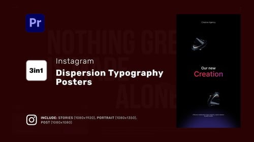 Pósteres tipográficos de dispersión de Instagram para Premiere Pro