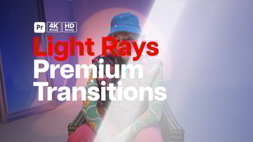 Premium Transitions Light Rays for Premiere Pro - Cinematic Volumetric Beam Transition Effects Pack