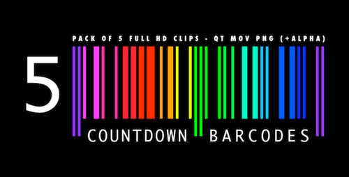 Countdown Barcodes - Rainbow Pack of 5
