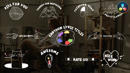 Animated Hand-Drawn Lyric Titles and Cartoon Doodles
