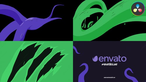 Anime Tentacles Logo Opener for DaVinci Resolve