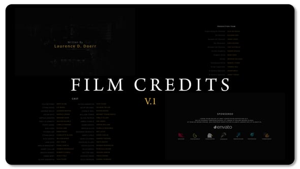 Film Credits V1, Elements ft. movie credits & cinema - Envato