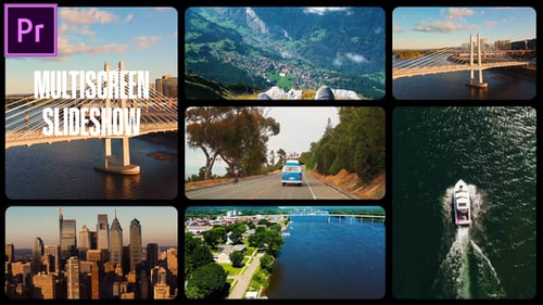 Presentación de diapositivas multipantalla | Galería de pantalla dividida MOGRT para Premier Pro