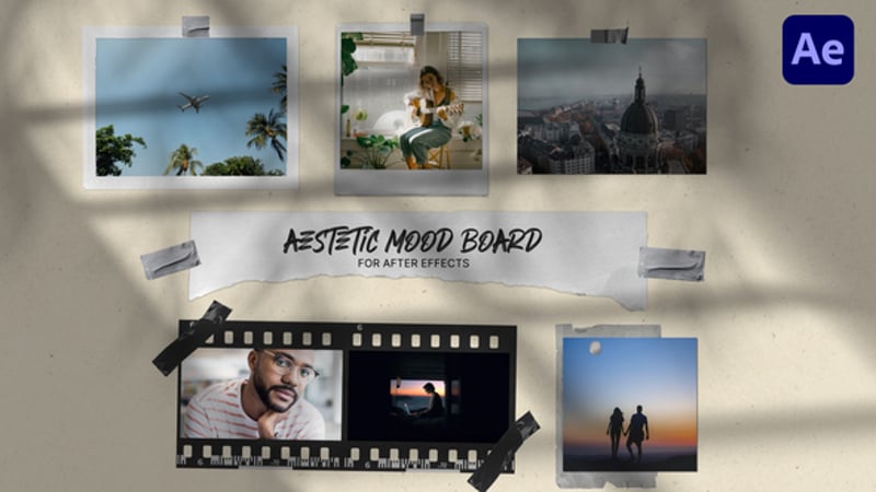 Animated Photo Collage Slideshow with Retro Scrapbook Style, Video ...