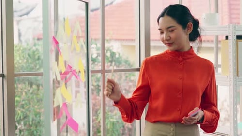 Empresários trabalham no conselho de planejamento de projetos