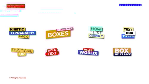 Animated Minimal Box Titles Pack for Videos