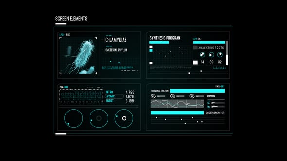 Futuristic HUD Data Scan and Analysis Display, Infographics ft ...