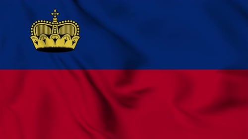 Waving Flag of Liechtenstein Loop Animation